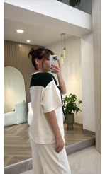 Daisy Bağlama Detay T-shirt - Lacivert - Kod: 580688