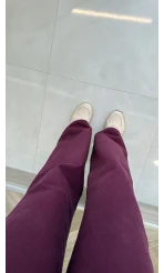 Dilvin Yüksek Bel Denim Jean Pantolon - Mürdüm