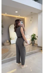 Kemerli Sıfır Kol Tulum - Haki - Kod: 580907