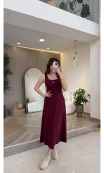 Ön Sipariş - 21 Nisan Kargolama Bluzlu İkili Takım Elbise - Bordo - Kod: 4064