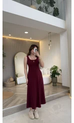 Ön Sipariş - 21 Nisan Kargolama Bluzlu İkili Takım Elbise - Bordo - Kod: 4064