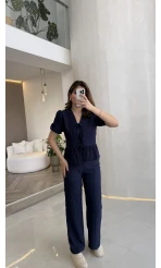 New Gofre Takım - Lacivert - Kod: 8015