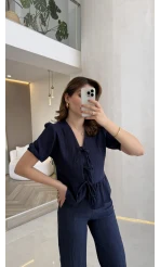 New Gofre Takım - Lacivert - Kod: 8015