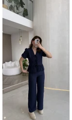 New Gofre Takım - Lacivert - Kod: 8015