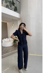 New Gofre Takım - Lacivert - Kod: 8015