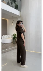 New Gofre Takım - Kahverengi - Kod: 8015