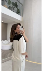 Sawa Fular Detay T-Shirt - Siyah - Kod: 1094