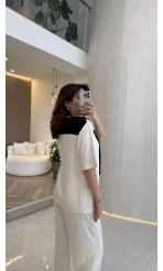 Sawa Fular Detay T-Shirt - Siyah - Kod: 1094