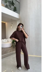 Castel Paraşüt Detaylı Yarım Kol Takım - Kahverengi - Kod: 4118