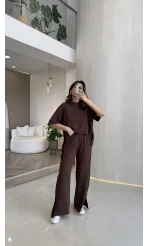 Castel Paraşüt Detaylı Yarım Kol Takım - Kahverengi - Kod: 4118