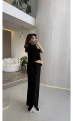 Castel Paraşüt Detaylı Yarım Kol Takım - Siyah - Kod: 4118