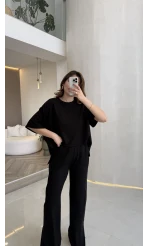 Castel Paraşüt Detaylı Yarım Kol Takım - Siyah - Kod: 4118