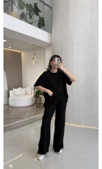 Castel Paraşüt Detaylı Yarım Kol Takım - Siyah - Kod: 4118