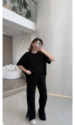 Castel Paraşüt Detaylı Yarım Kol Takım - Siyah - Kod: 4118