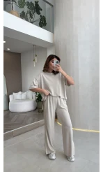 Castel Paraşüt Detaylı Yarım Kol Takım - Taş - Kod: 4118