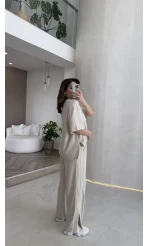 Castel Paraşüt Detaylı Yarım Kol Takım - Taş - Kod: 4118