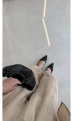 Pançolu Ekose Desenli Fular Detay Takım - Taş - Kod: 51344