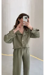 Dik Yaka Bomber Takım - Haki - Kod: 51324