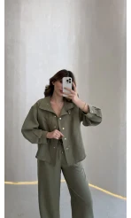 Dik Yaka Bomber Takım - Haki - Kod: 51324