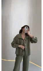 Dik Yaka Bomber Takım - Haki - Kod: 51324