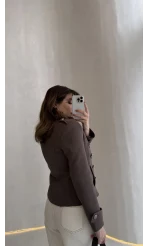Napolyon Blazer Ceket - Kahve - Kod: 9729