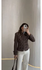 Napolyon Blazer Ceket - Kahve - Kod: 9729