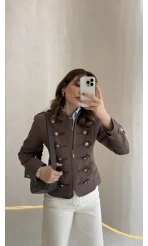 Napolyon Blazer Ceket - Kahve - Kod: 9729