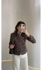 Napolyon Blazer Ceket - Kahve - Kod: 9729