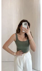Göğüs Pedli Crop - Yeşil