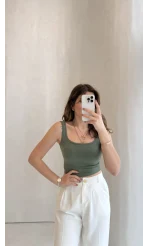 Göğüs Pedli Crop - Yeşil