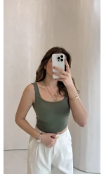 Göğüs Pedli Crop - Yeşil