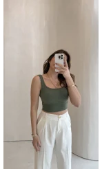Göğüs Pedli Crop - Yeşil