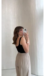 Göğüs Pedli Crop - Acı Kahve