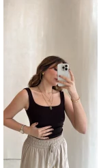 Göğüs Pedli Crop - Acı Kahve