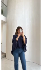 Mariposa Pelerin Bluz - Lacivert - Kod: 5044