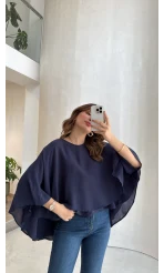 Mariposa Pelerin Bluz - Lacivert - Kod: 5044