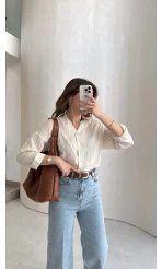 Simli Vizon Çizgili Gömlek - Kod: 2216