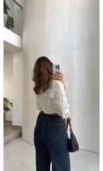 Ultra Yüksek Bel Kemerli Likralı Denim Jean Pantolon - Old - Kod: 1817