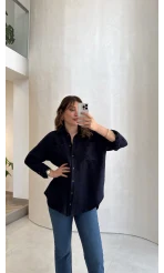 Cepli Uzun Gömlek - Lacivert - Kod: 2191