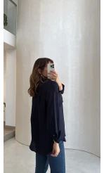 Cepli Uzun Gömlek - Lacivert - Kod: 2191