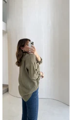 Cepli Uzun Gömlek - Haki - Kod: 2191