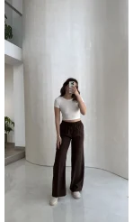 Lorenzo Beli Lastikli Modal Pantolon - Kahverengi - Kod: 4044