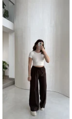 Lorenzo Beli Lastikli Modal Pantolon - Kahverengi - Kod: 4044