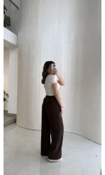 Lorenzo Beli Lastikli Modal Pantolon - Kahverengi - Kod: 4044