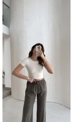 Lorenzo Beli Lastikli Modal Pantolon - Haki - Kod: 4044