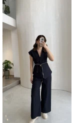 Ent Kemerli Kot Yelek Pantolon Takım - Lacivert - Kod: 9415