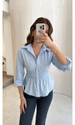 Dolly Beli Gipeli Gömlek - Mavi - Kod: 1000