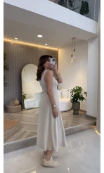 Bluzlu İkili Takım Elbise - Taş - Kod: 4064