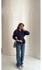 Bellamo Straight Lacivert Tonları Jean Pantolon - Kod: 1849