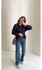 Bellamo Straight Lacivert Tonları Jean Pantolon - Kod: 1849